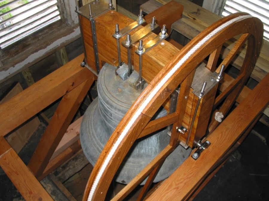 Saint Paul United Methodist Church 1833 Hooper Bell with new yoke and wheel