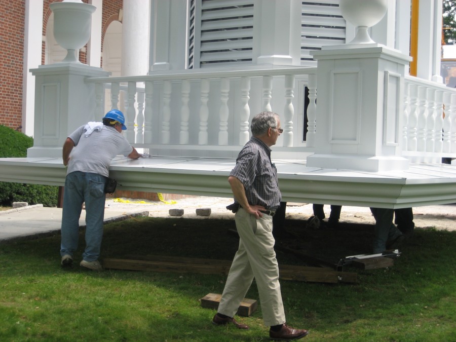 Balustrade system is spun aluminum. Custom designs are available to match existing ballustrades