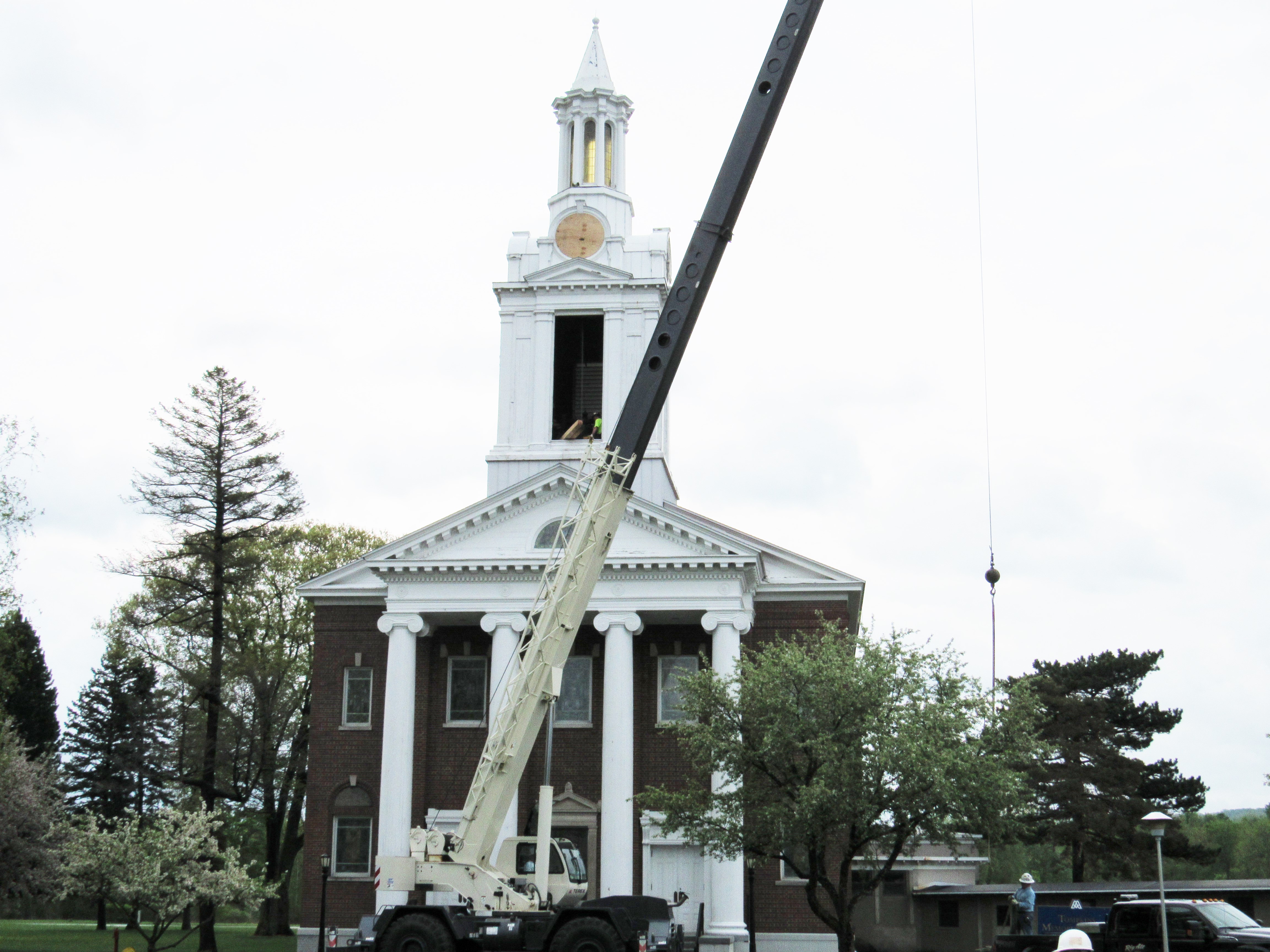 Removal of old Steeple at Tompkins Chapel